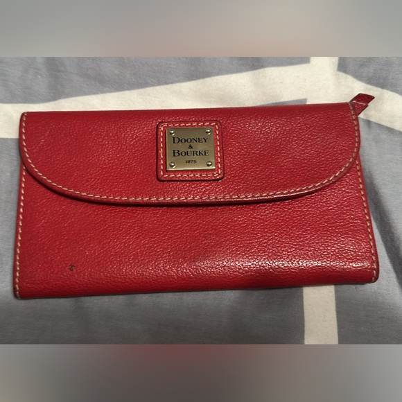 Dooney & Bourke Red Leather Clutch - Picture 1 of 3